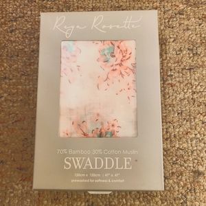 NIB Reya Rosette Bamboo/Cotton Blend Swaddle